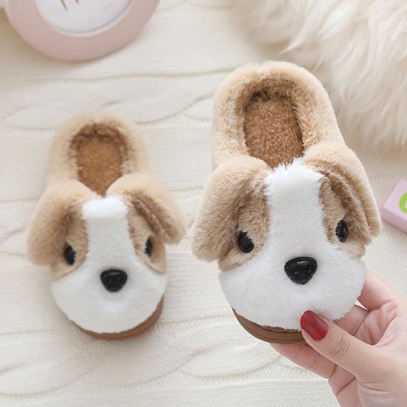 Children's Winter Cute Cotton Slippers Cartoon Soft Bottom Warm Non-slip Cotton Slippers Bag Heel Thick-soled Cotton Slippers