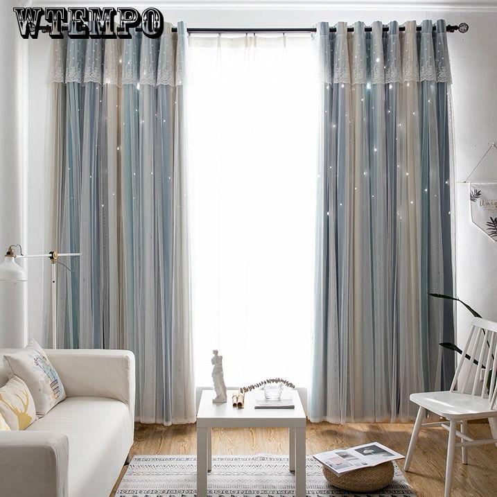 WTEMPO Design Window Curtains Drapes Curtain Finished Living Room Bedroom Floating Curtain