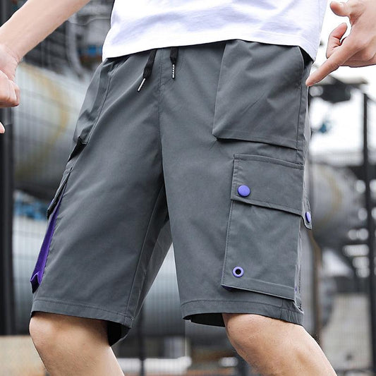 Men's Shorts Overalls Summer Sports and Leisure Fashion Five-point Pants Big Pants 5 Points Loose and Quick-drying Multi-pocket