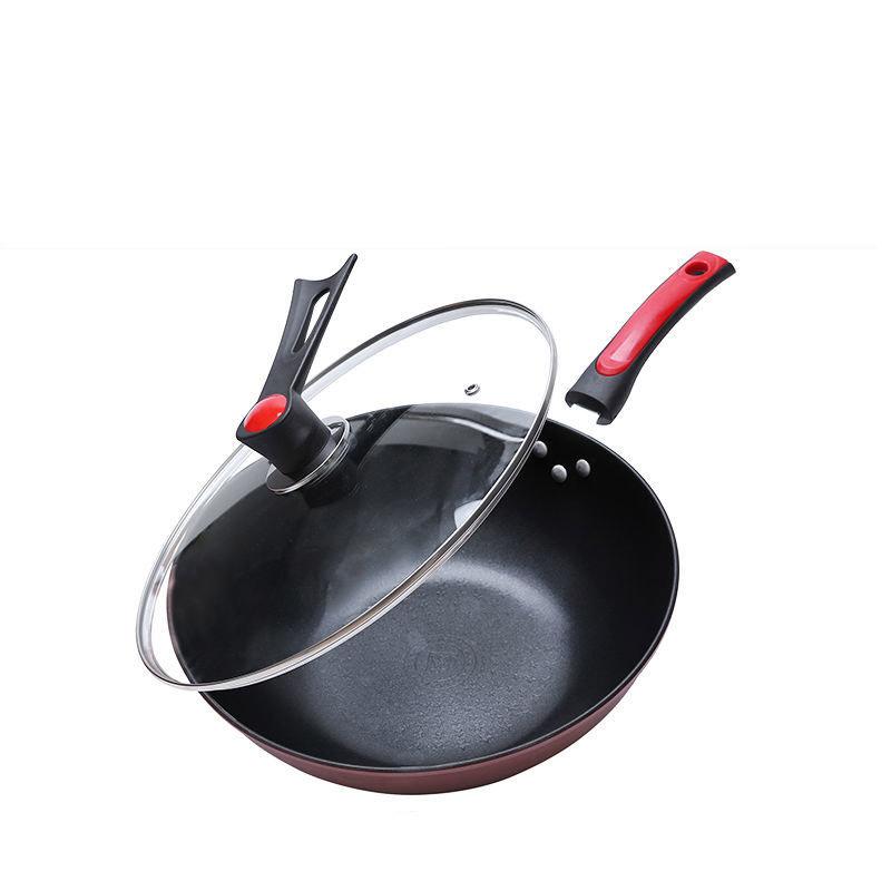 Frying Pan Non-stick Pan No Oil Smoke Pan Household Multi-function Cooking Pot Iron Pot Gas Stove Induction Cooker Universal