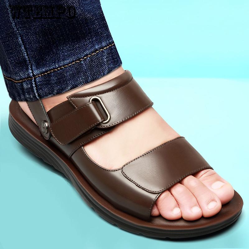 Classic Soft Sandals Comfortable Men Shoes Leather Sandals Big Size Soft Sandals Comfortable