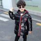 Boys Silver Padded Jacket Fashion Winter Ultraman Children's Padded Jacket Plus Velvet Padded Down Padded Jacket