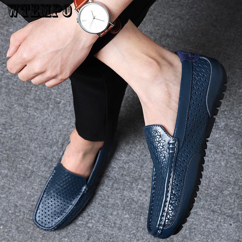 casual summer men shoes Mens Light Comfortable Flat Shoes Loafers leather Footwear sneakers