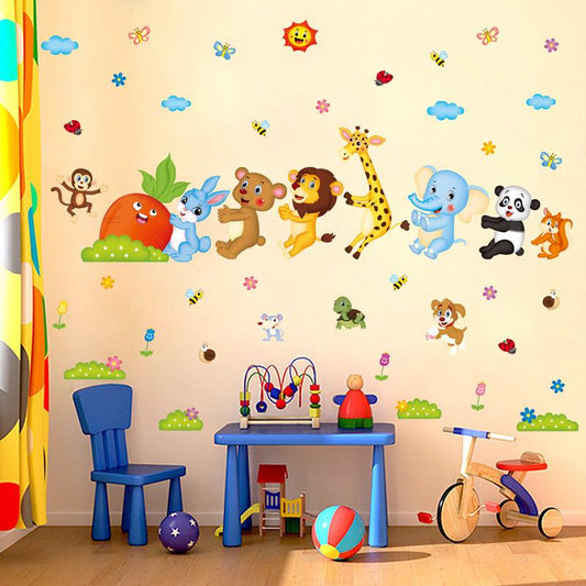 Cartoon pull radish wall sticker kindergarten classroom living room bedroom decoration sticker