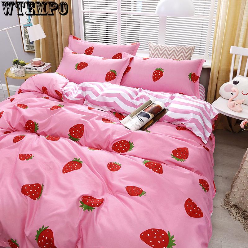 WTEMPO Brand Chic Style High Plaid Including Reactive Printing Bedding set Quality Duvet Cover