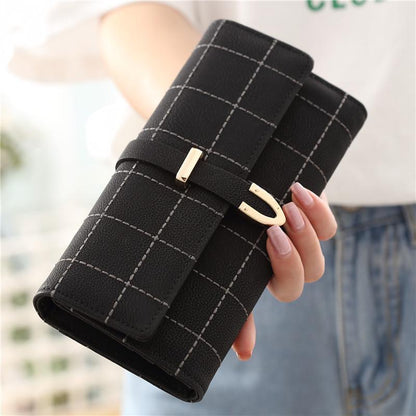 Luxury  Women Wallets Matte Leather Wallet Women Coin Purse Wallet Card Holder Wristlet Money Bag