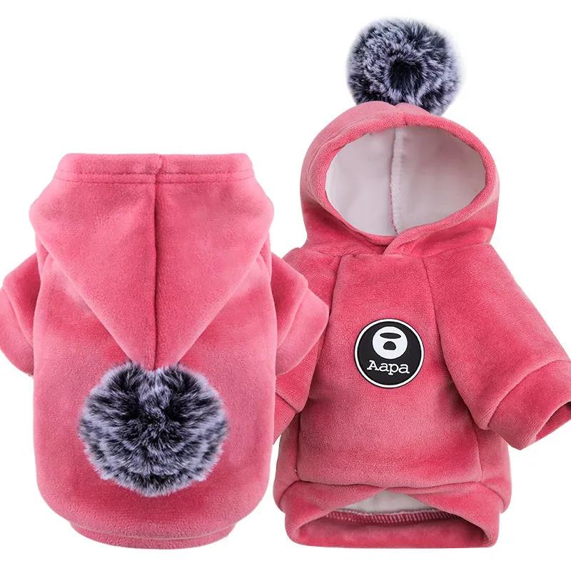 Dog's Warm Jackets Coats Hooded Winter Clothing Cat Hoodies Rompers Two-legged Clothes for Puppy Cats Soft Cotton Jumpsuits with Cap