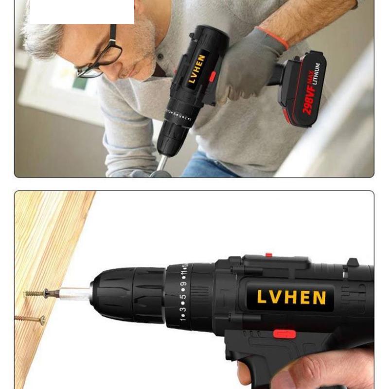 208Vf Two-speed Cordless Electric Drill Electric Screwdriver with Rechargeable Motor