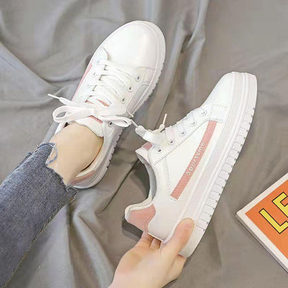 Women's Summer Flat Ins Board Shoes Casual Sports Shoes Korean Version All-match Small White Shoes Ladies Heightening Shoes Student Skate Shoes