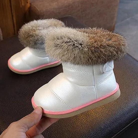 Children Warm Boots Boys Girls Winter Snow Boots with Fur 1-6 Years Kids Snow Boots Children Soft Bottom Shoes