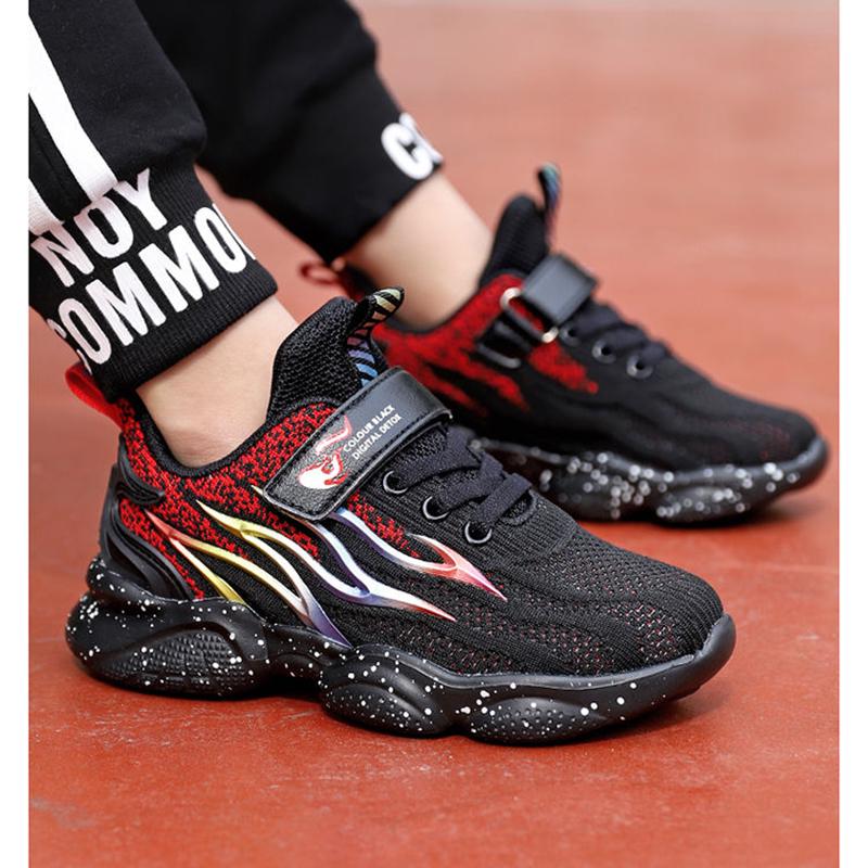 Kids Light Shoes Boys and Girls Casual Mesh Flying Textile Sneakers Breathable Soft Bottom Running Shoes Size 28-39