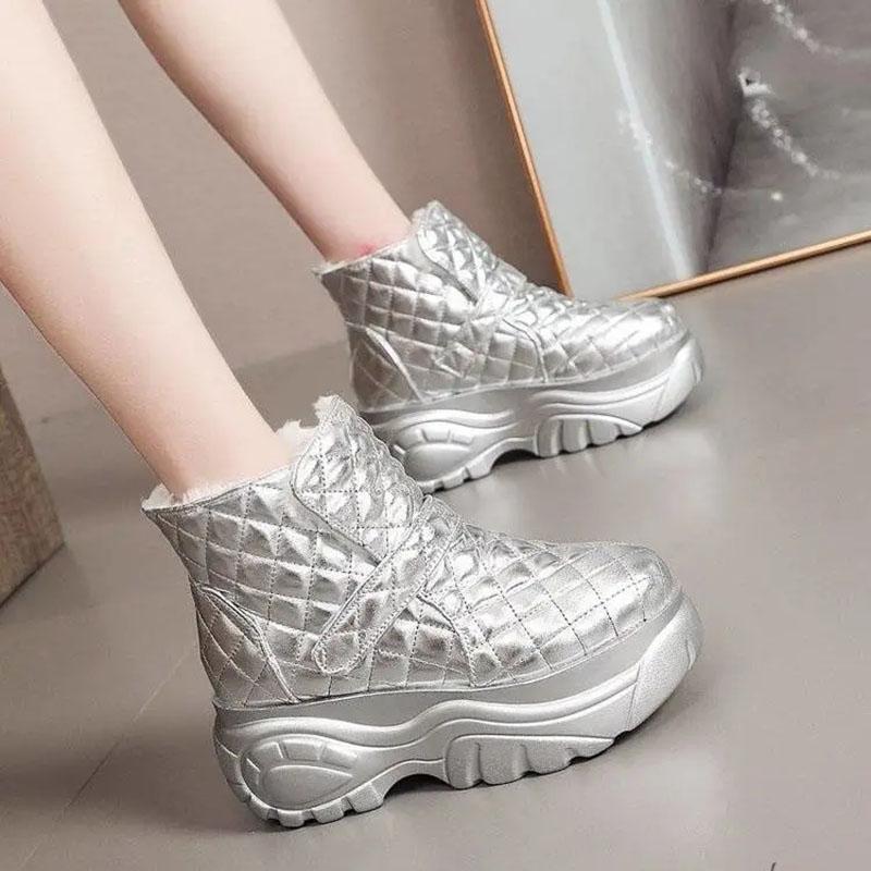 Winter Boots Velvet Thick-soled Platform Heightening Snow Boots Non-slip Women's Cotton Boots Waterproof Cotton Shoes