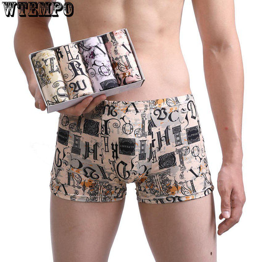 4 Pcs \Lot Litter Boxer For Men'S Underwear Shorts Sexy Modal Boxers Male Underpants