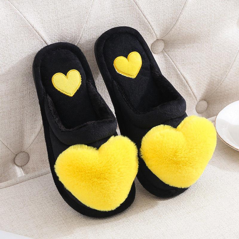 Autumn and Winter Pure Cotton Slippers Big Love Indoor Non-slip Soft-soled Shoes Warm Simple and Comfortable Casual Plush Cotton Shoes