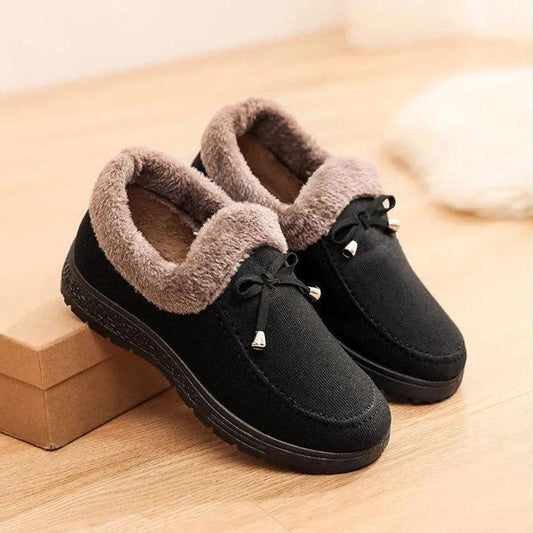 Winter Cotton Shoes Cloth Shoes Women's Flannel Surface Plus Velvet Thick Warm Shoes Beef Tendon Bottom Non-slip Shoes