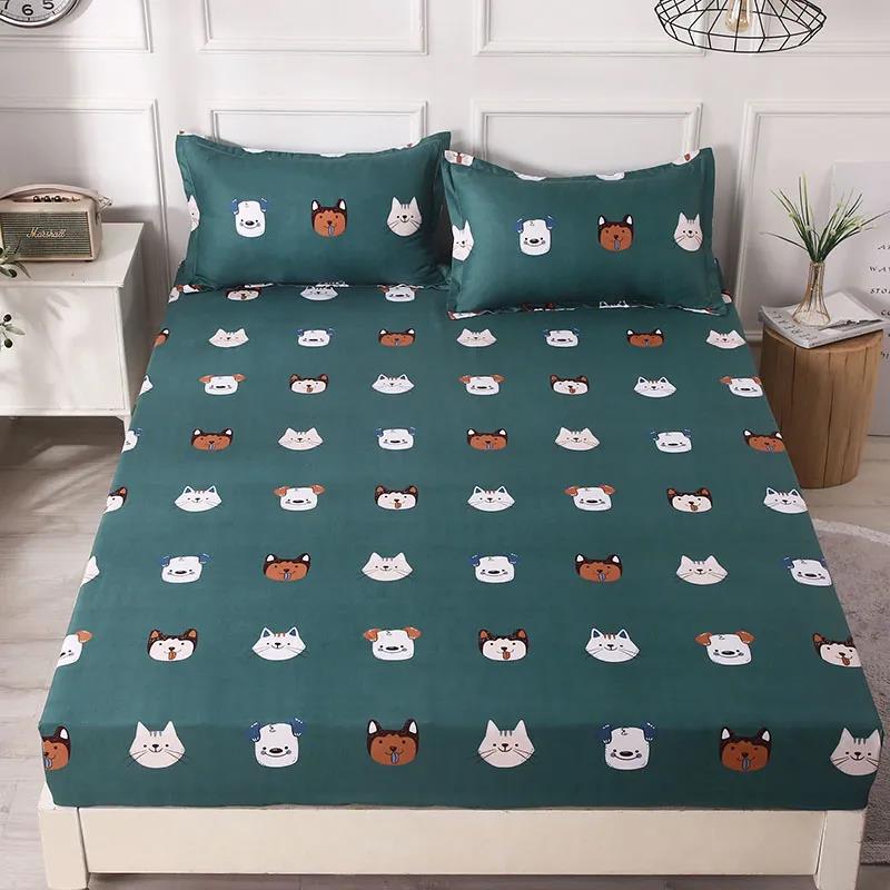 1 Piece Set of Bed Sheet Protection Fashion Printed Mattress Cover Fitted Protective Non-slip Cover