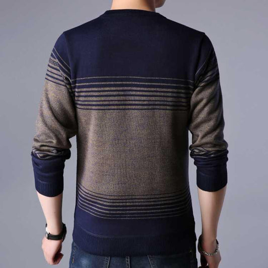 2019 Male Pullover Sweater Men Knitted Jersey Striped Sweaters Mens Knitwear Clothes Sueter Hombre