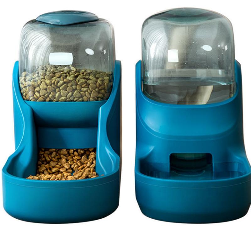 3.7L High capacity Non-slip Cat Bowls Unplugged Pet Food Dispenser Water Feeder Bowls Dogs Feeders Double Bowls Drinking Feeding Bowls