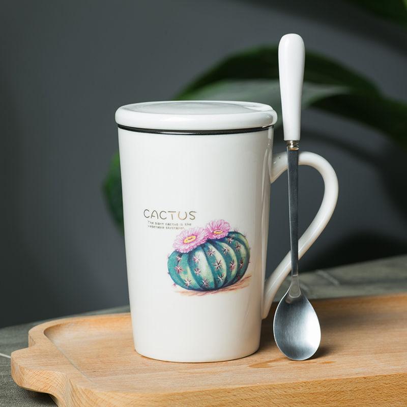 Creative Ceramic Cup Cactus Large Capacity Water Cup Mug Couple Cup Breakfast Cup Coffee Cup Tea Cup