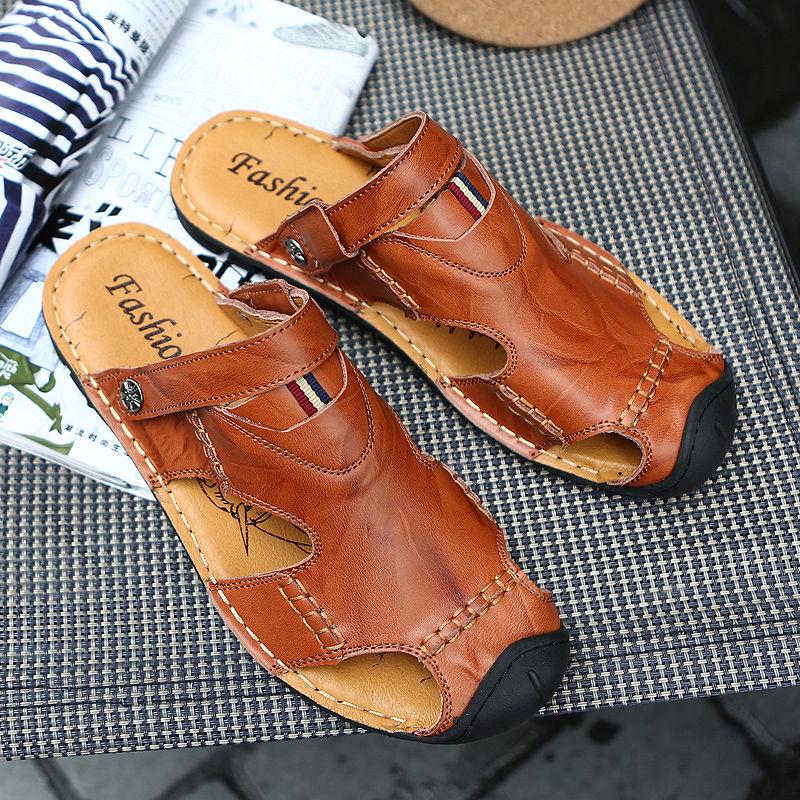 Men's Sandals Men's Sandals Men's Shoes Summer Leather Sandals Men's Leather Casual Shoes Slippers