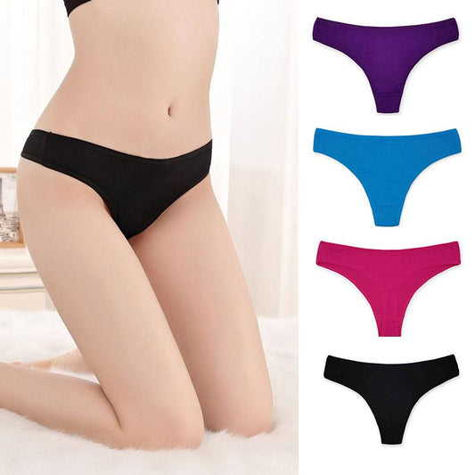 6 Pieces/set of Pure Cotton Underwear Panties Female T Back Sexy Fashion Large Size Wide Belt Pure Color Panties