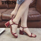 New Women's Open Toe Buckle Strap Ankle Sandal Boots High Chunky Heel Roman Shoes