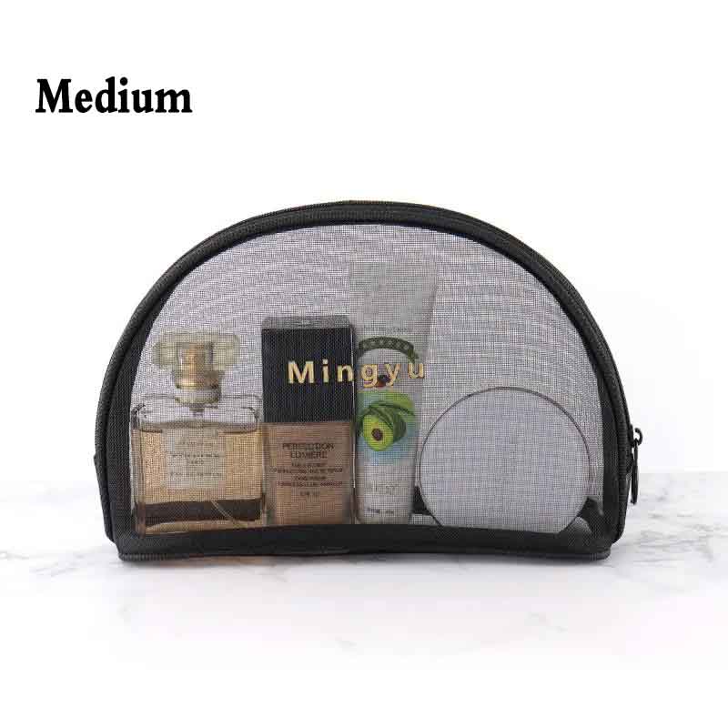 Cosmetic Bag Women's Transparent Simple Mesh Large-capacity Multi-functional Portable Storage Bag Carry-on Wash Bag