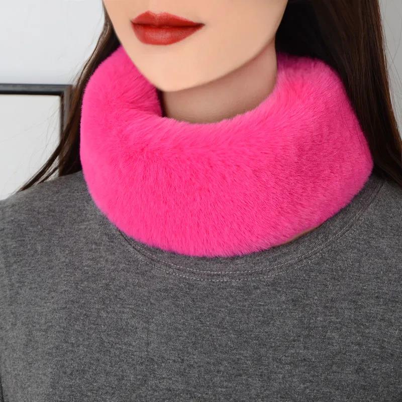 Women's Korean Style Bib Scarf Winter Thick Warm Scarf Female All Match Pullover Collar Neck Protection Soft Thermal Neck Cover Solid Neckerchief