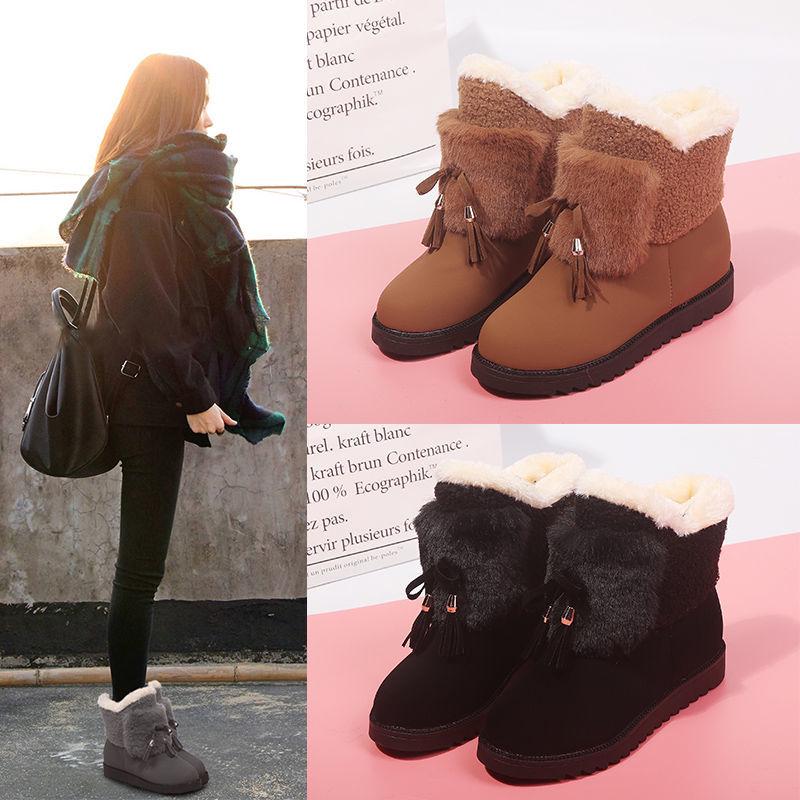 Snow Boots Female 2019 Autumn and Winter  Women's Cotton Shoes Short Boots Warm Plus Velvet Boots