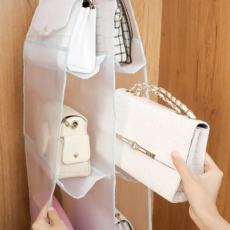 Bag Storage Hanging Bag Women's Bag Finishing Hanging Dust-proof Bag Multifunctional Household Wardrobe Double-sided Storage Bag Underwear Storage Bag