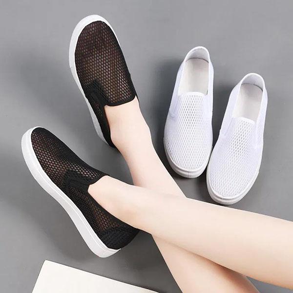 Women's Spring and Summer Walking Running Shoes Female Soft Sole Non-slip Breathable Sports Shoes Large Size Casual Flat Sneakers