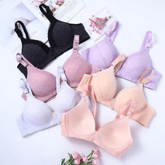 Large Size Gathered Comfort No Steel Ring Bra Middle-aged and Elderly Fat Ladies and Mothers Ladies Underwear