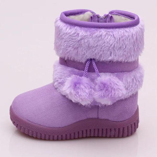 Girl's Snow Boots Children Thick Soled Warm Boots Lobbing Ball Thick Winter Cute Boots Non Slip Girls Princess Snow Shoes