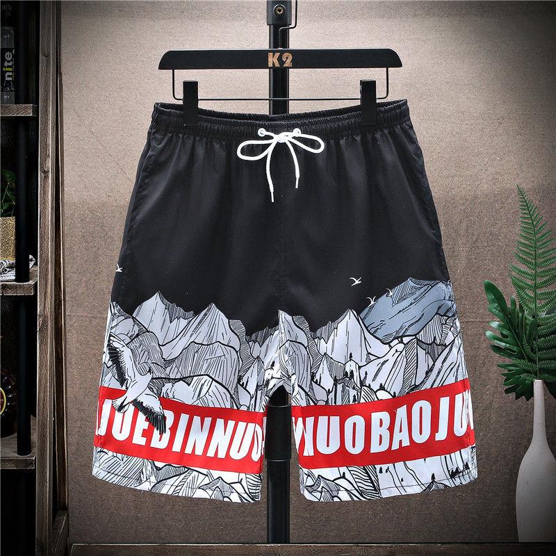 Beach Shorts Men's Swimming Shorts Quick-drying Shorts Can Be Launched Into The Water Couple Loose Style Spring Beach  Men's Five-point Anti-awkward