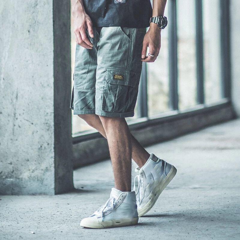 Men's Summer Harajuku Style Pants Men's Trend Loose Five-point Pants Shorts Casual Overalls