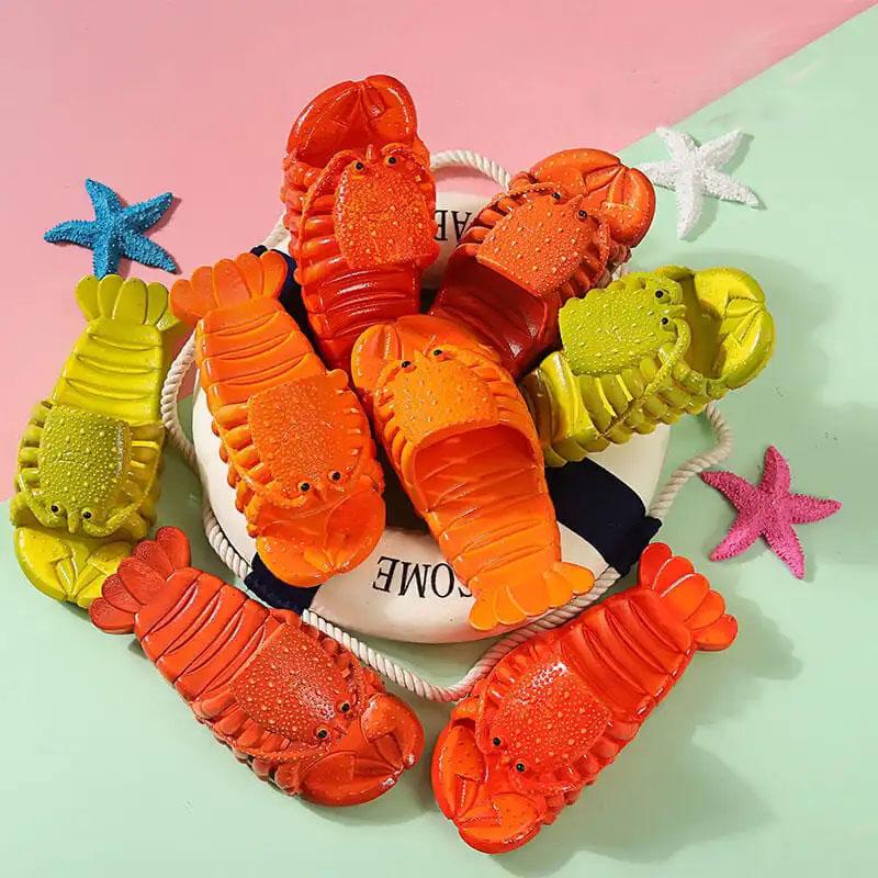 Lobster Slippers Children Summer Home Wear Non-slip Beach Shoes Comfortable Personality Sandals and Slippers