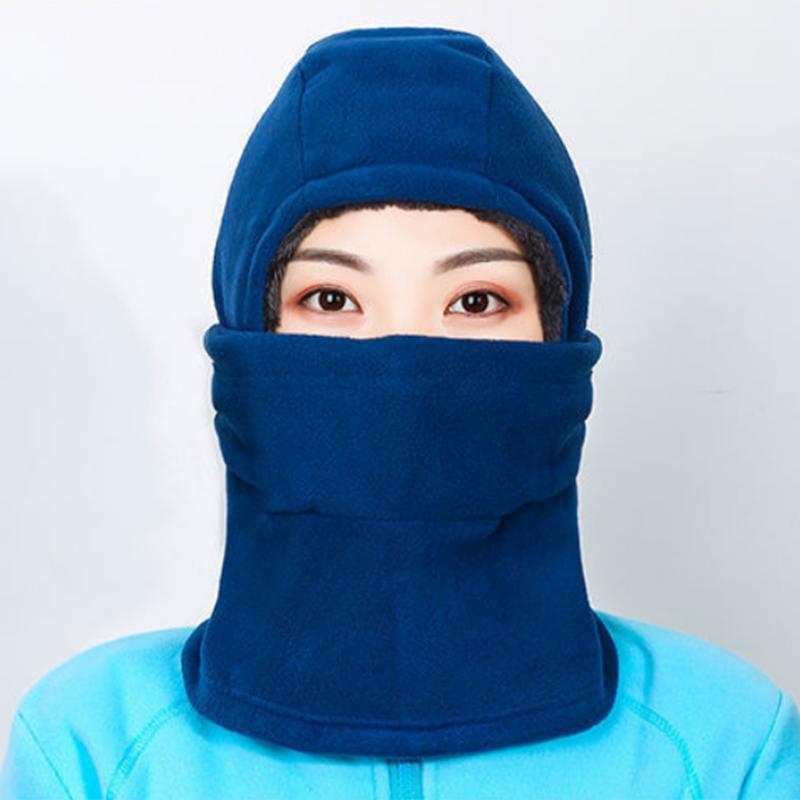 Unisex Winter Outdoor Sports Fleece Hats for Men and Women Dust-proof and Cold-proof Plus Velvet Thickened Collar Warm Ear Protection Headgear