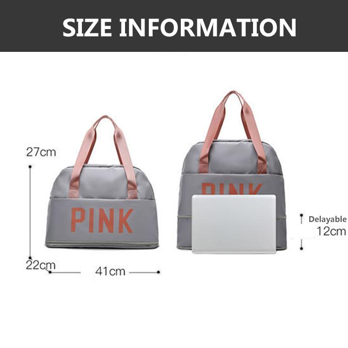 Large Capacity Travel Bag Light Fitness Bag Adjustable Zipper Bag Cover Pull Bar Handbag Waterproof Duffel Bag Cross-body Bag for Girls Makeup Bag