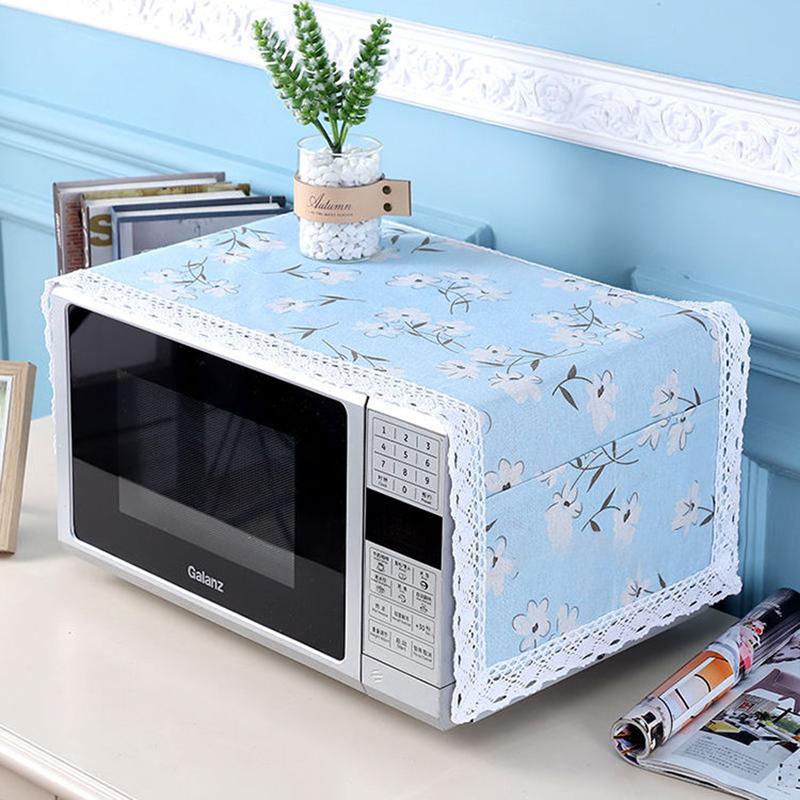 Cotton and Linen Dust-proof Protective Cover Cloth Easy To Clean Household Storage Cover Cloth Pastoral Fabric Microwave Oven Cover Towel