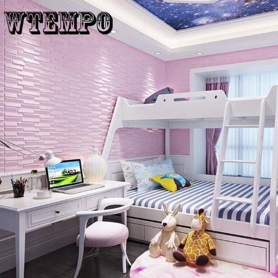 WTEMPO Brick Wall Sticker Creative Brick Pattern Wallpaper Waterproof Wall Sticker Home Decoration