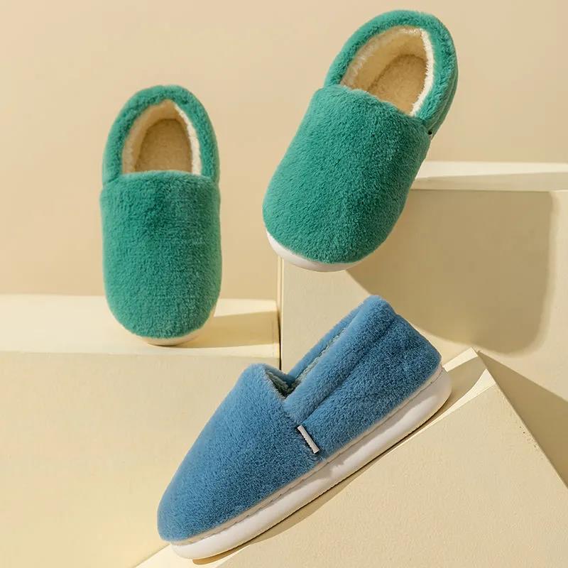 Autumn and Winter Cotton Slippers Men and Women Thick Bottom Non-slip Couples Home Indoor Cotton Slippers