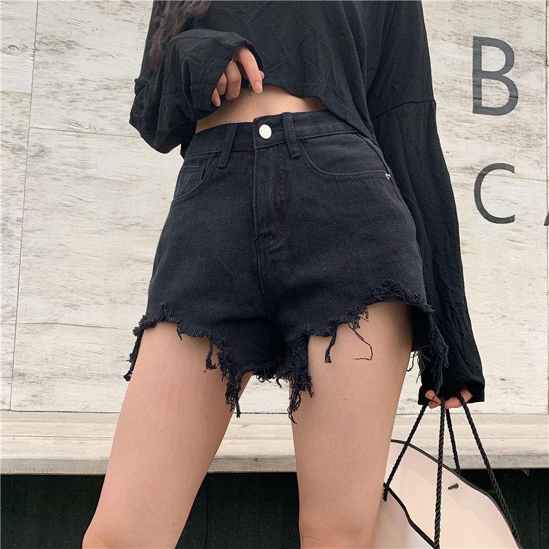 WTEMPO Women Elastic Waist Denim Shorts Loose Wide Leg A-line Thin Office Club Casual Party Dates Vocation