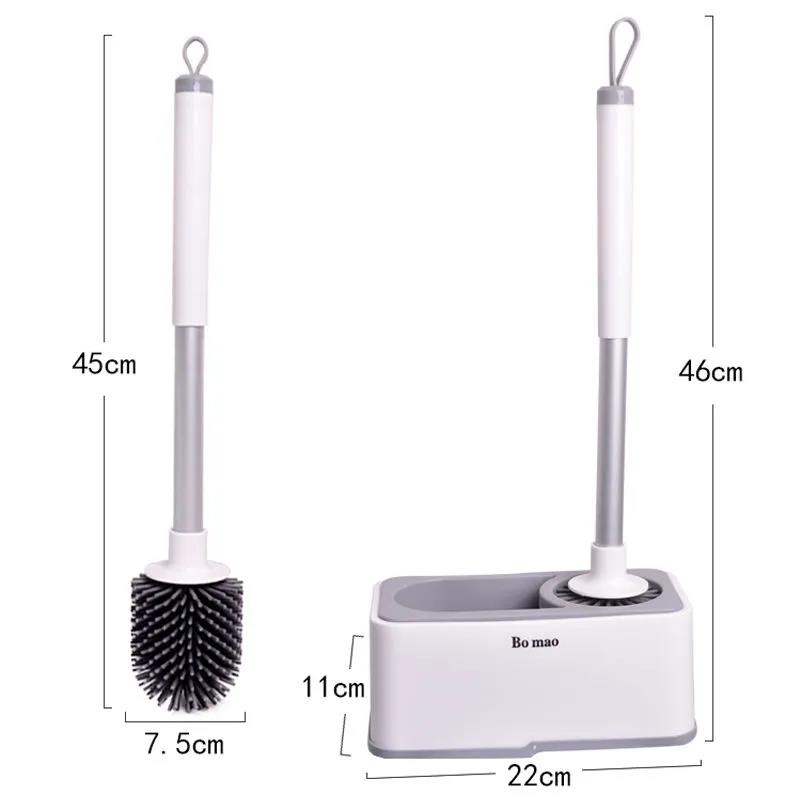 Toilet Brush Wall-mounted Silicone Household No Dead Ends Wash Toilet Brush Bathroom Wall-mounted Cleaning Kit