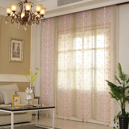 Finished Curtains Living Room Garden Embroidered Screen Fan-shaped Roman Blinds Lift Partition Bay Window Decorative Curtains