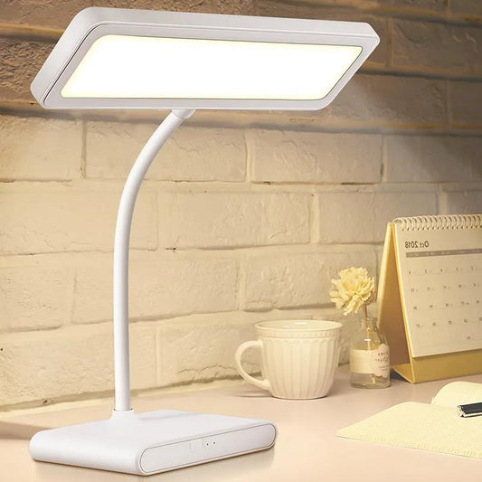 Led Rechargeable Table Lamp Eye Protection Work and Study Dormitory Bedroom Bedside Lamp Eye Protection Plug-in White Simple Table Lamp