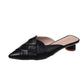 Low-heeled Baotou Half-slippers Women's Summer All-match Lazy Fashion Outer Wear Thick-heeled Pointed-toe Sandals and Slippers