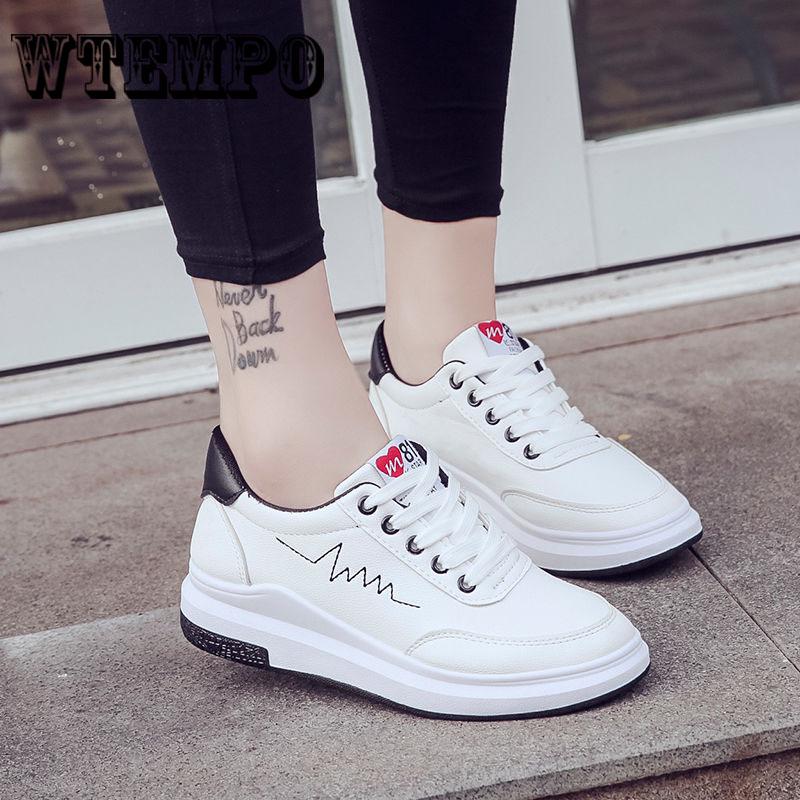 Women White Shoes Hole Breathable Flats Girls Student Sport Shoes