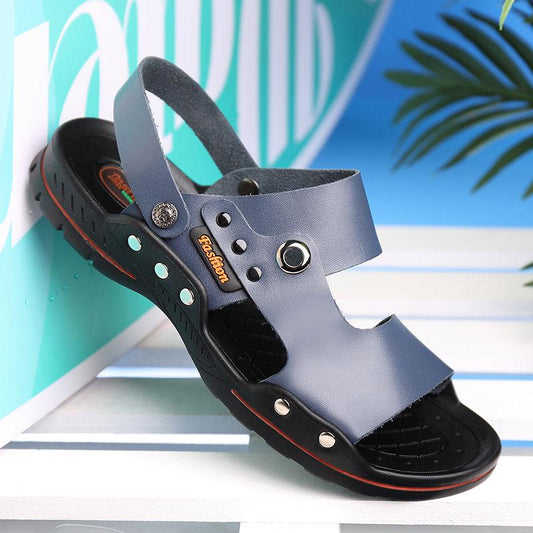 Summer Sports Sandals Men Leather Classic Sandals Slipper Male Beach Shoes Trekking Casual Footwear