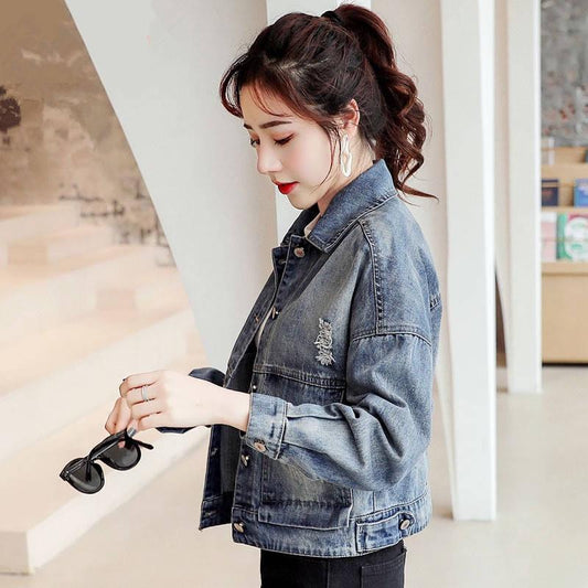 Jean Jacket 4Xl Blue Bomber Short Denim Jackets Jaqueta Long Sleeve Casual Jeans Coat Bomber Jackets