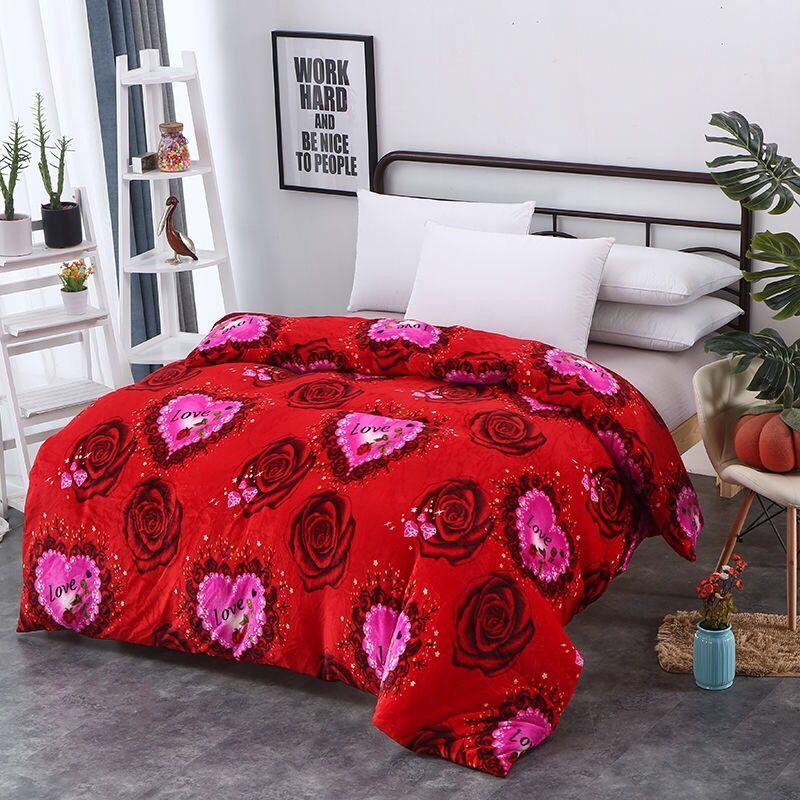 1pc Winter Thickened Flannel Duvet Cover Coral Fleece Duvet Cover Warm Double-sided Fluffy Duvet Cover Twin Queen King Size